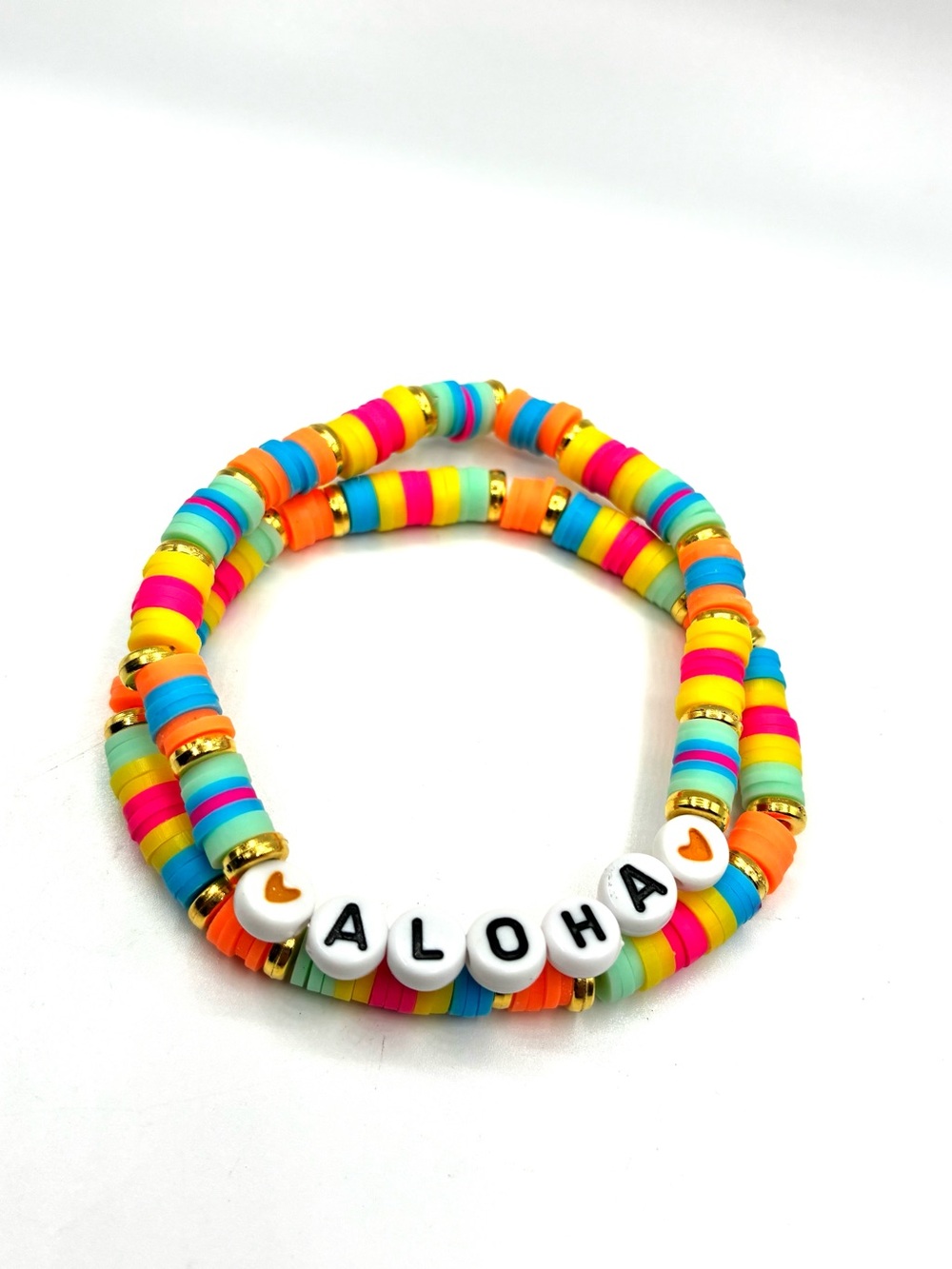 Aloha Beaded Stretch Bracelet Set-Bright Colors